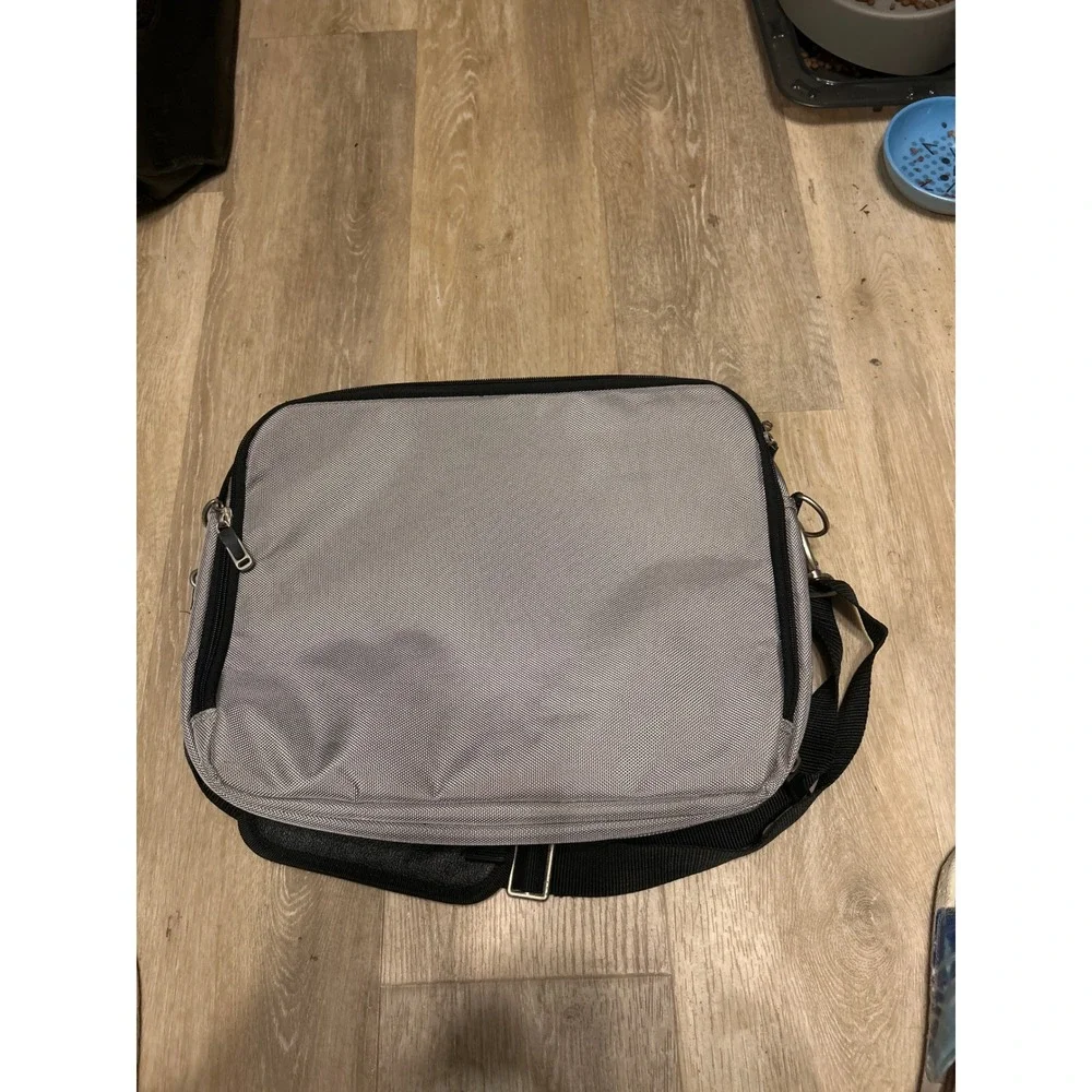 American Tourister Messenger Bag Blue Grey Nylon Laptop Case Shoulder Bag 15in